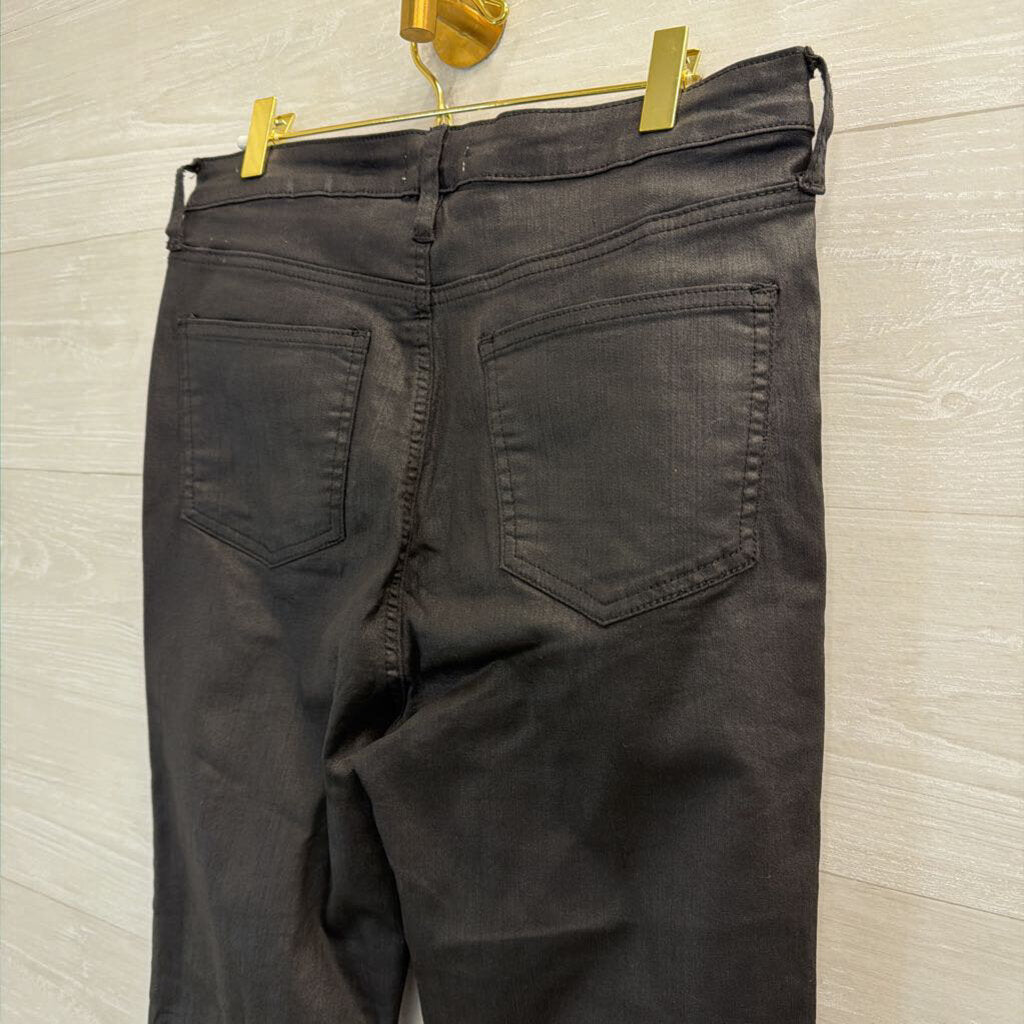 Altar'd State Black Coated Denim Flare Leg Jeans 13