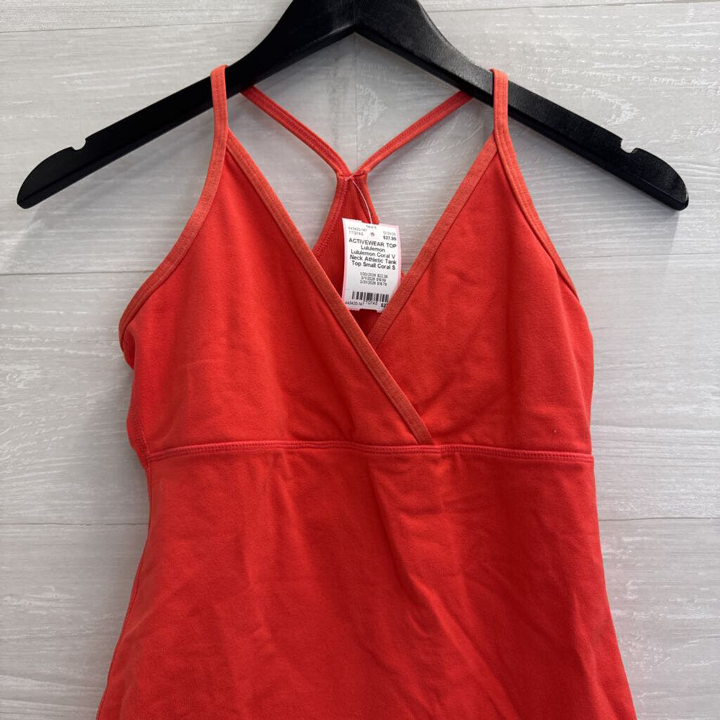 Lululemon Coral V Neck Athletic Tank Top Small