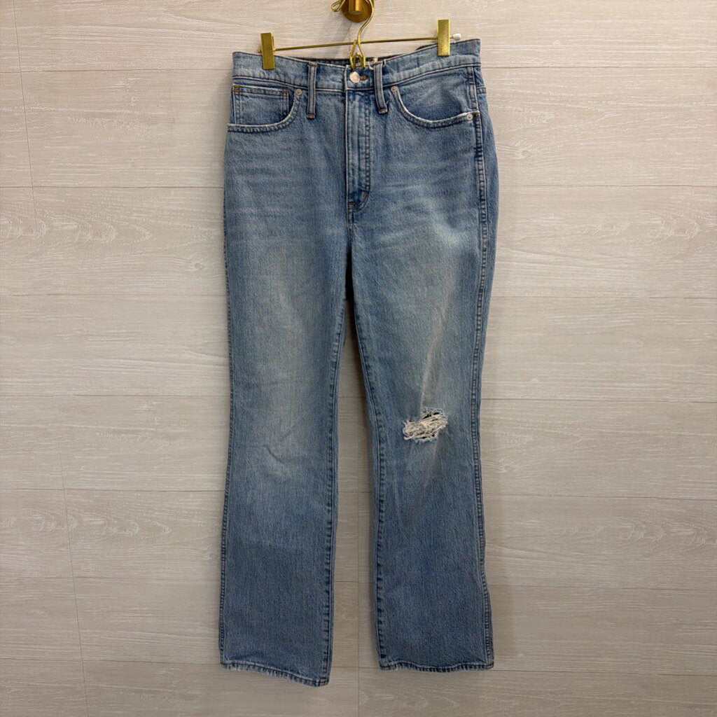 Madewell Light Wash Distressed High Rise Bootcut Jeans 27