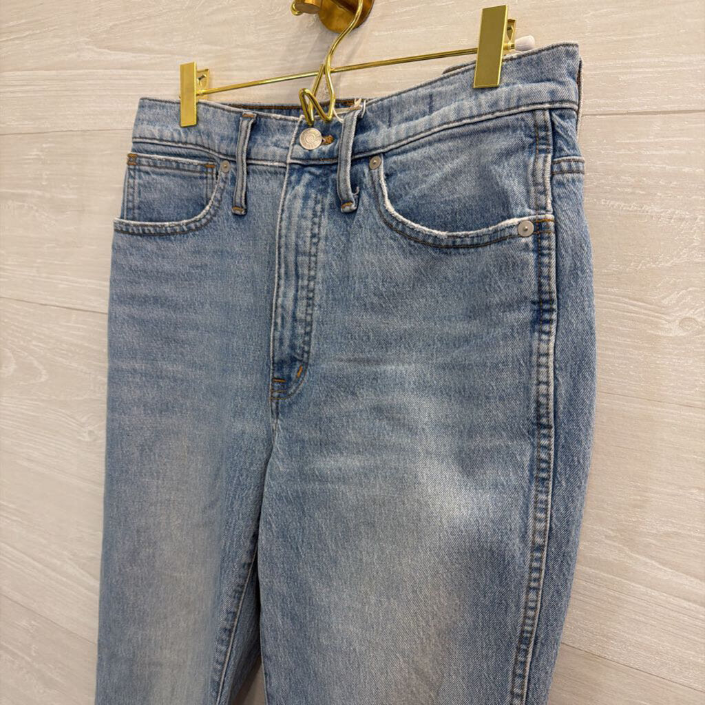 Madewell Light Wash Distressed High Rise Bootcut Jeans 27