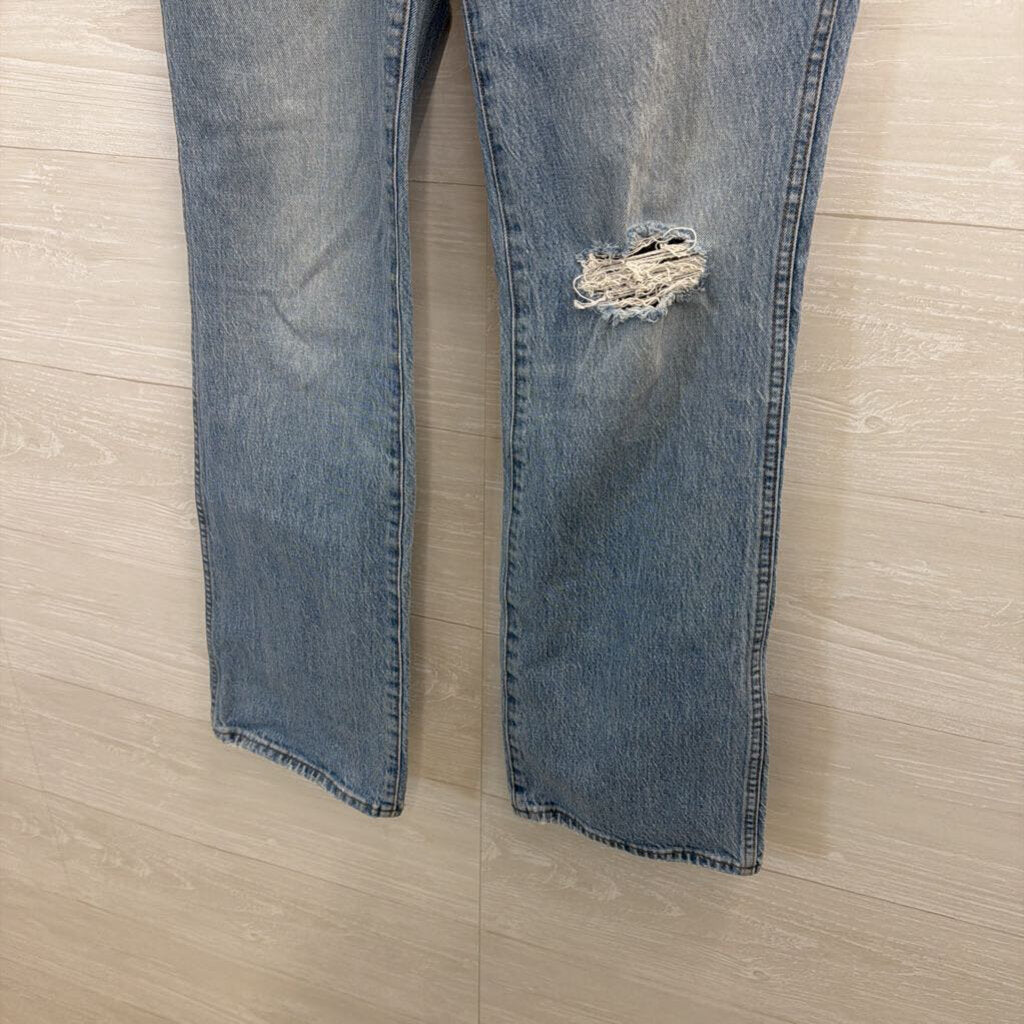 Madewell Light Wash Distressed High Rise Bootcut Jeans 27