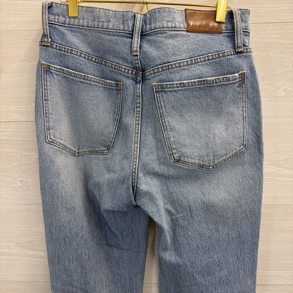 Madewell Light Wash Distressed High Rise Bootcut Jeans 27