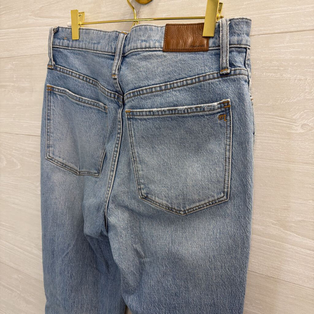 Madewell Light Wash Distressed High Rise Bootcut Jeans 27