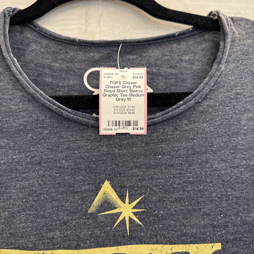 Chaser Grey Pink Floyd Short Sleeve Graphic Tee Medium