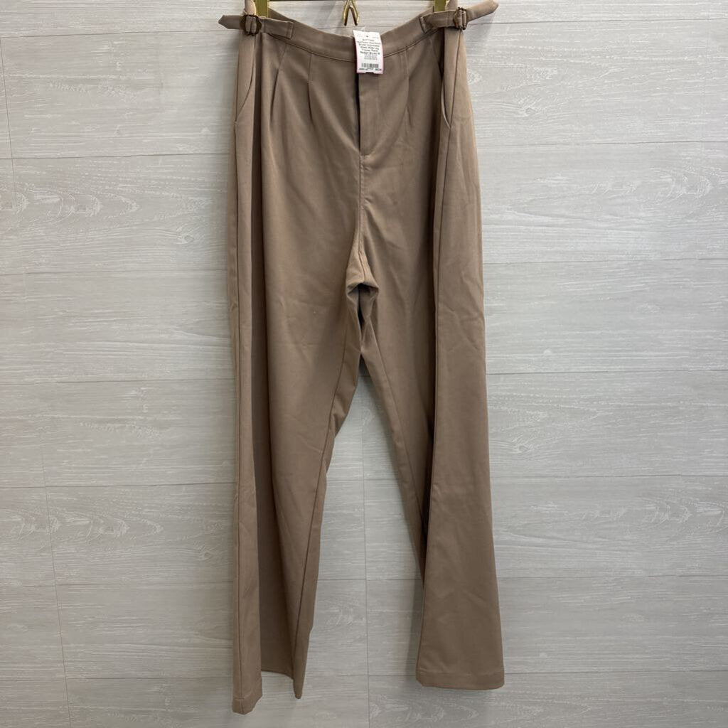 Heartloom Brown Adjustable Waist Wide Leg Trouser Pants Medium