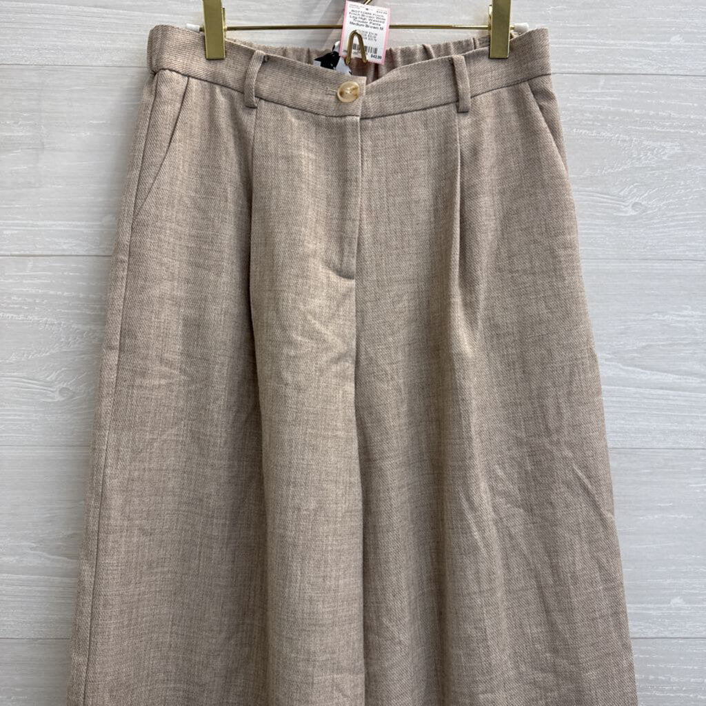 Frnch Brown Wide Leg High Waisted Trouser Pants Medium