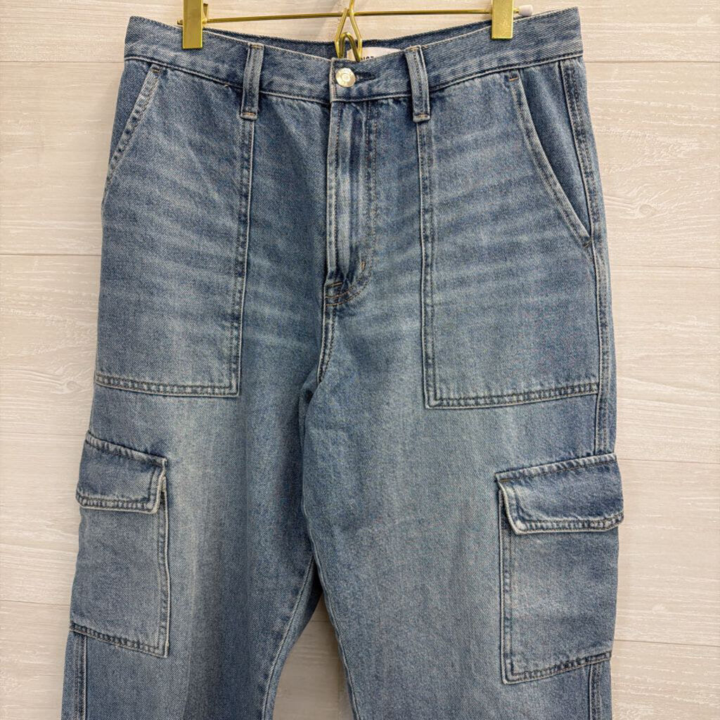 Pistola Medium Wash Wide Leg Cargo Jeans 29