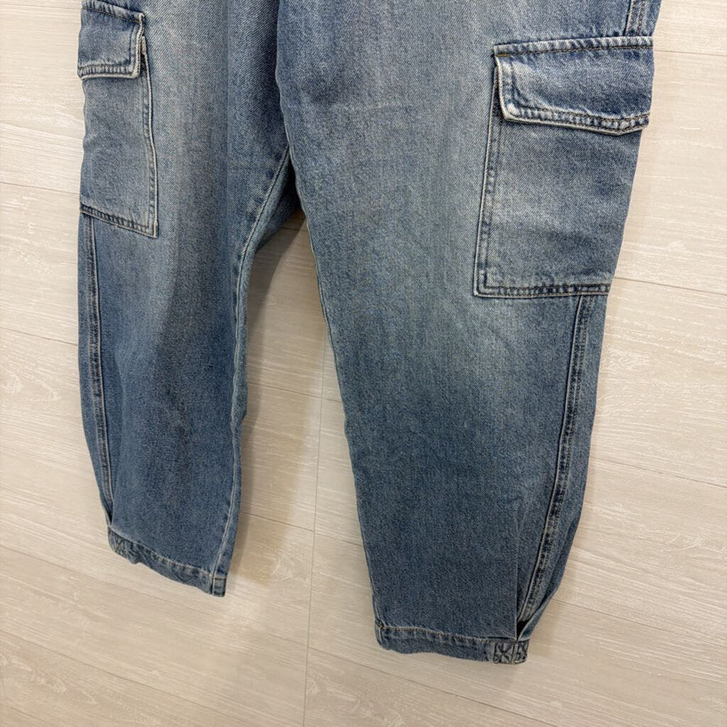 Pistola Medium Wash Wide Leg Cargo Jeans 29