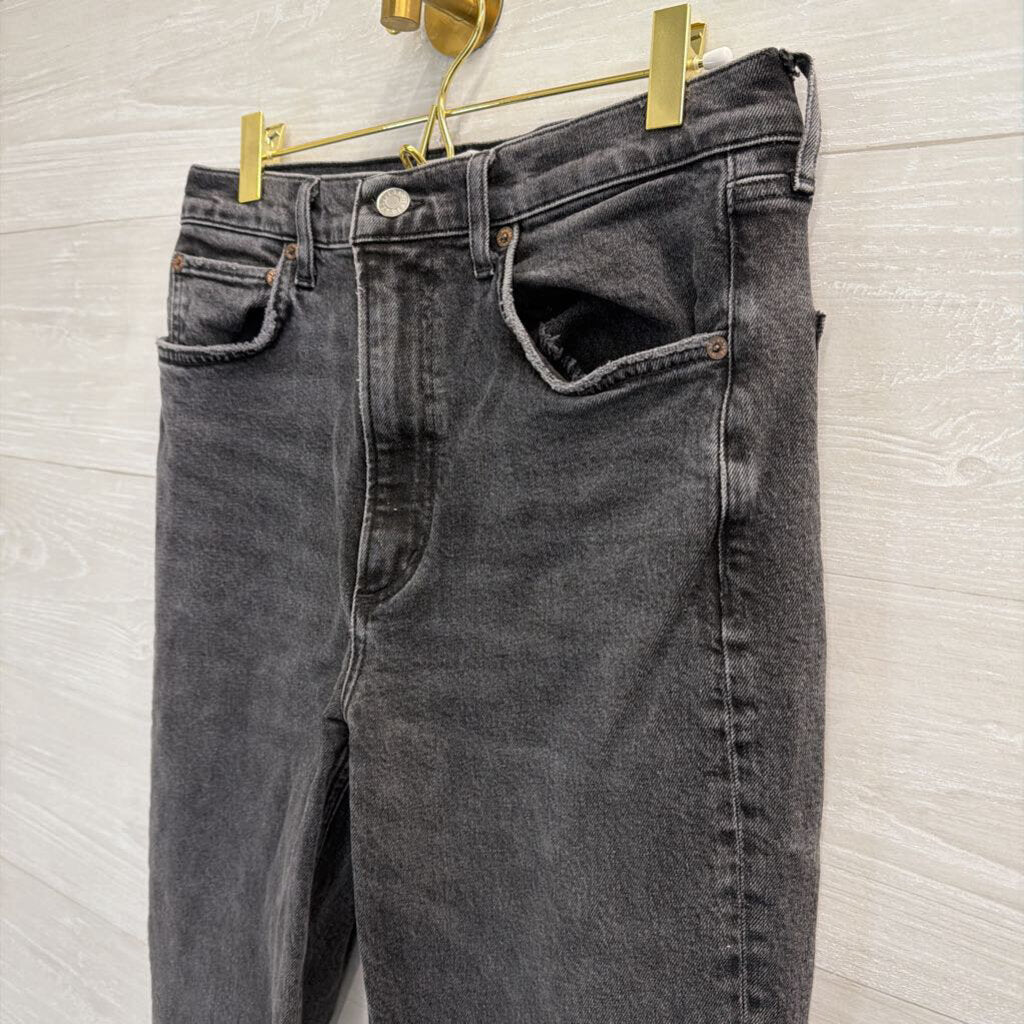 Agolde Black Denim Wide Leg Jeans 29