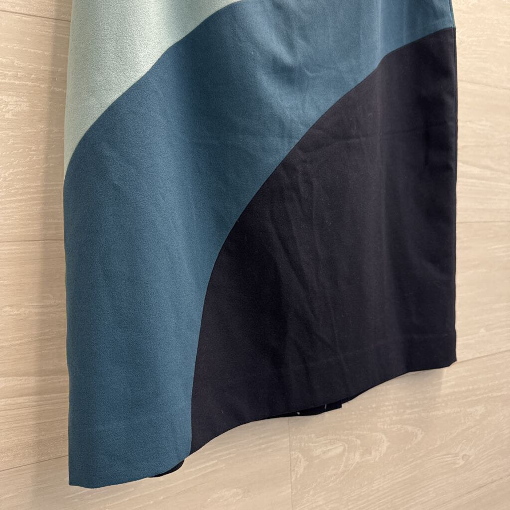 Ann Taylor Blue Color Block Skirt 12 Petite