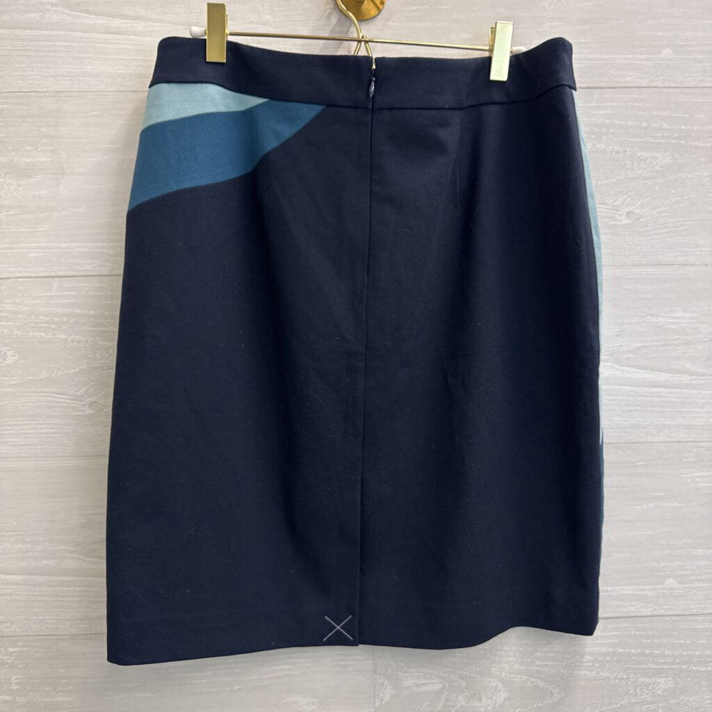 Ann Taylor Blue Color Block Skirt 12 Petite