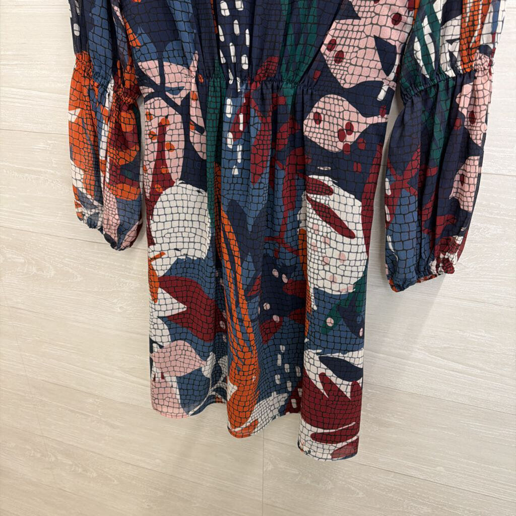 Hutch Blue/ Multi Print Long Sleeve Dress Extra Small