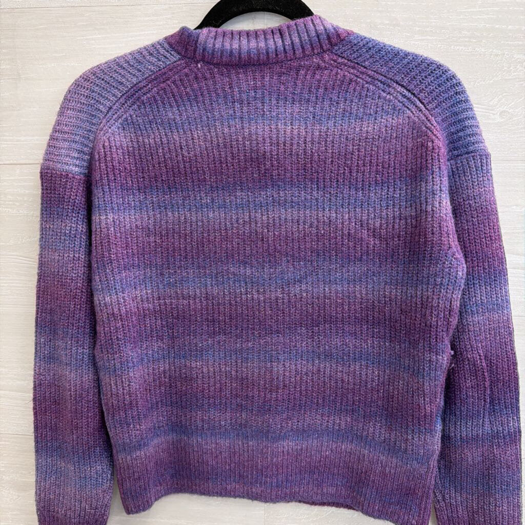 Loft Purple Knit Cropped Cardigan Sweater Extra Small