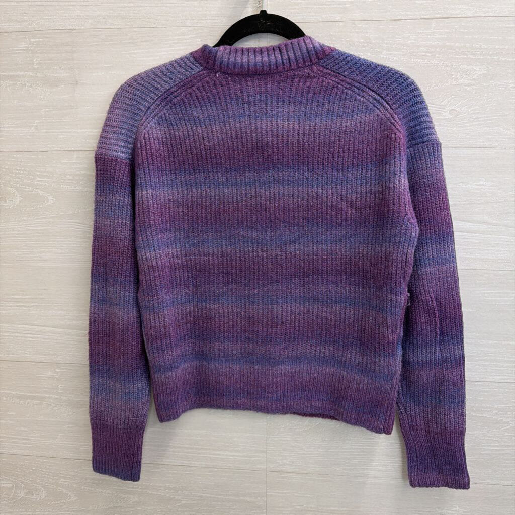 Loft Purple Knit Cropped Cardigan Sweater Extra Small