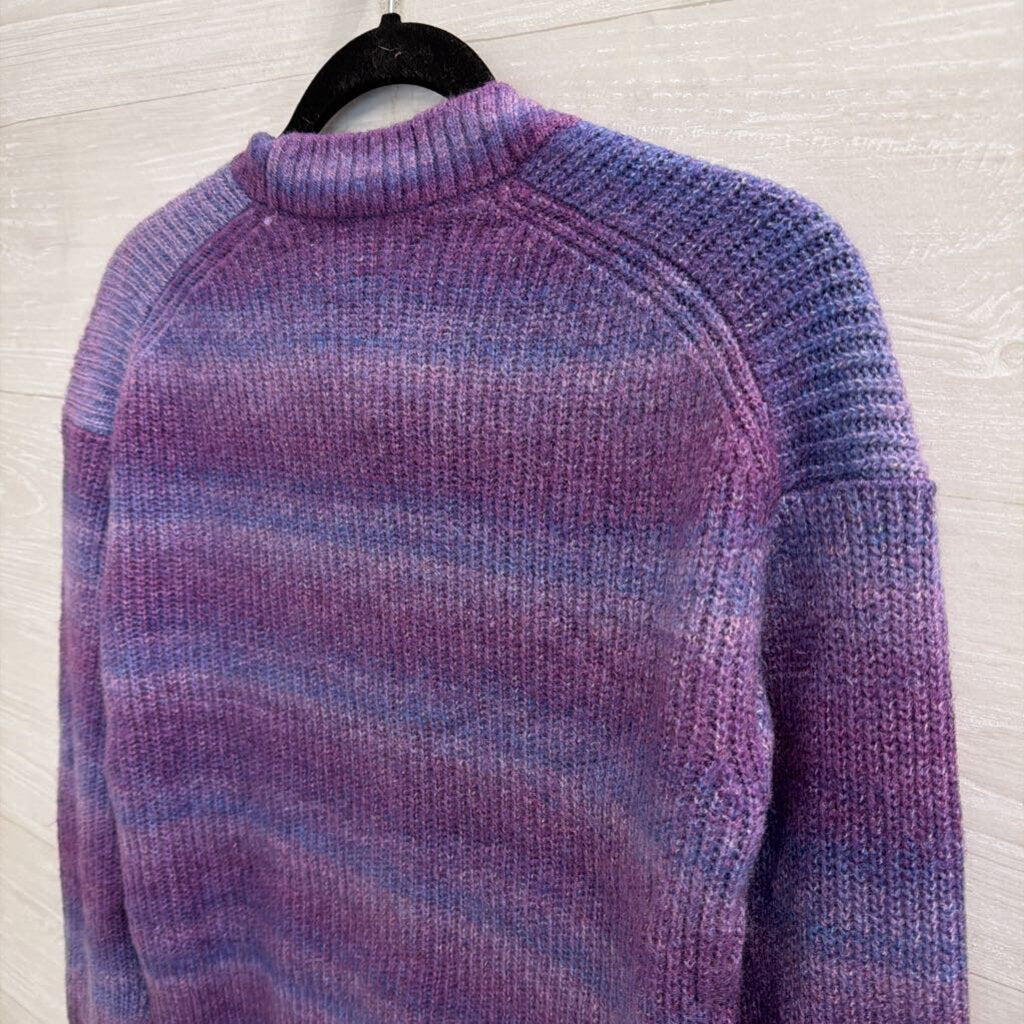 Loft Purple Knit Cropped Cardigan Sweater Extra Small