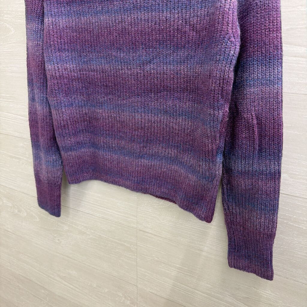 Loft Purple Knit Cropped Cardigan Sweater Extra Small