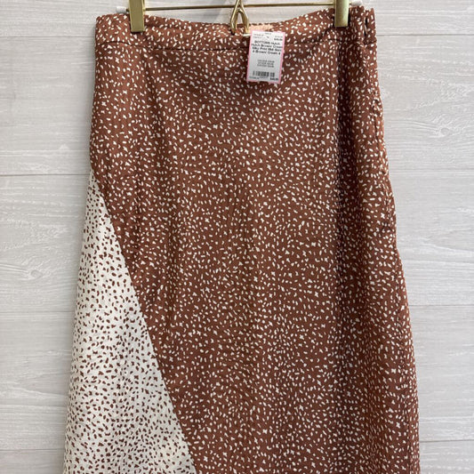 Hutch Brown/ Cream Silky Print Midi Skirt 4