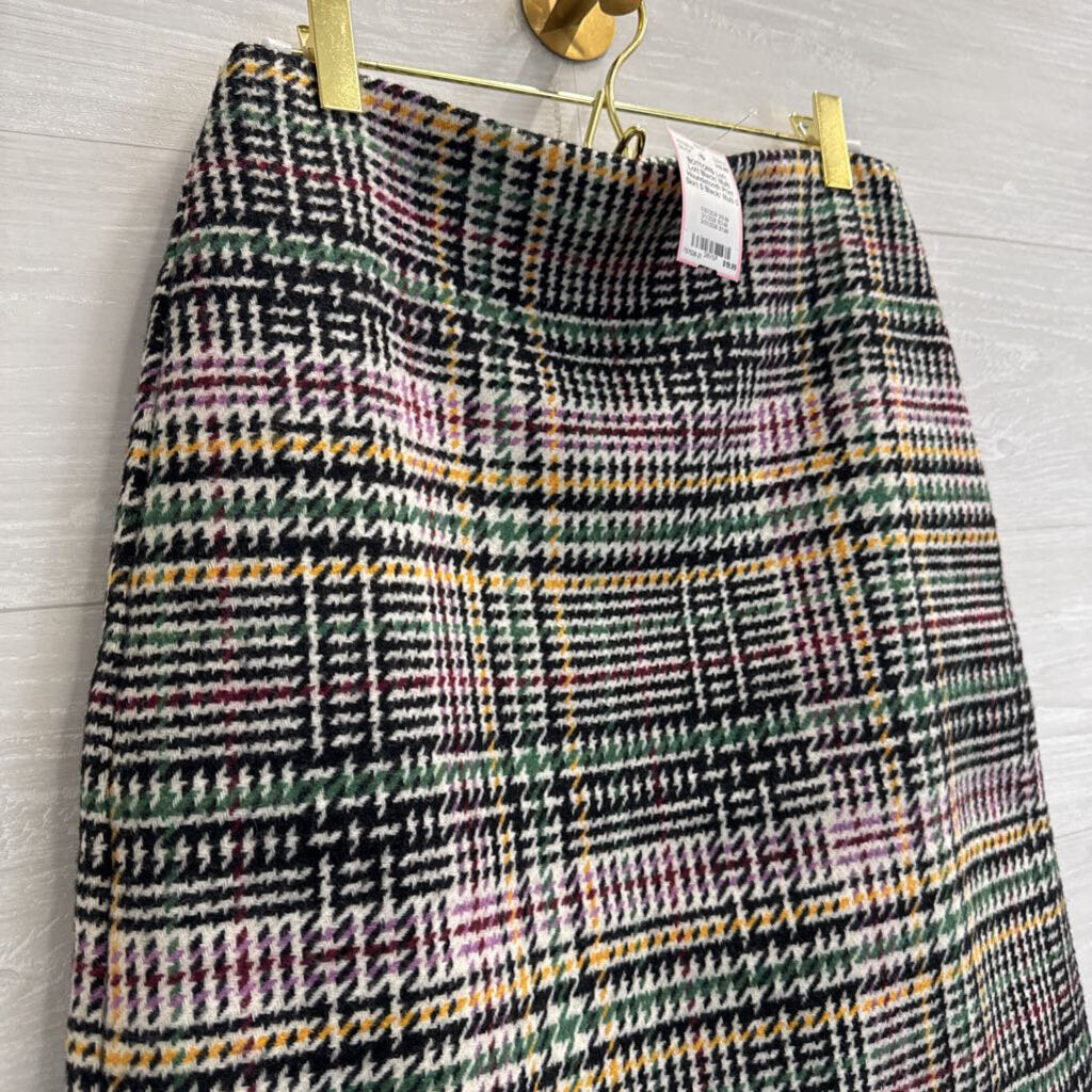 Loft Black/ Multi Houndstooth Print Skirt 0