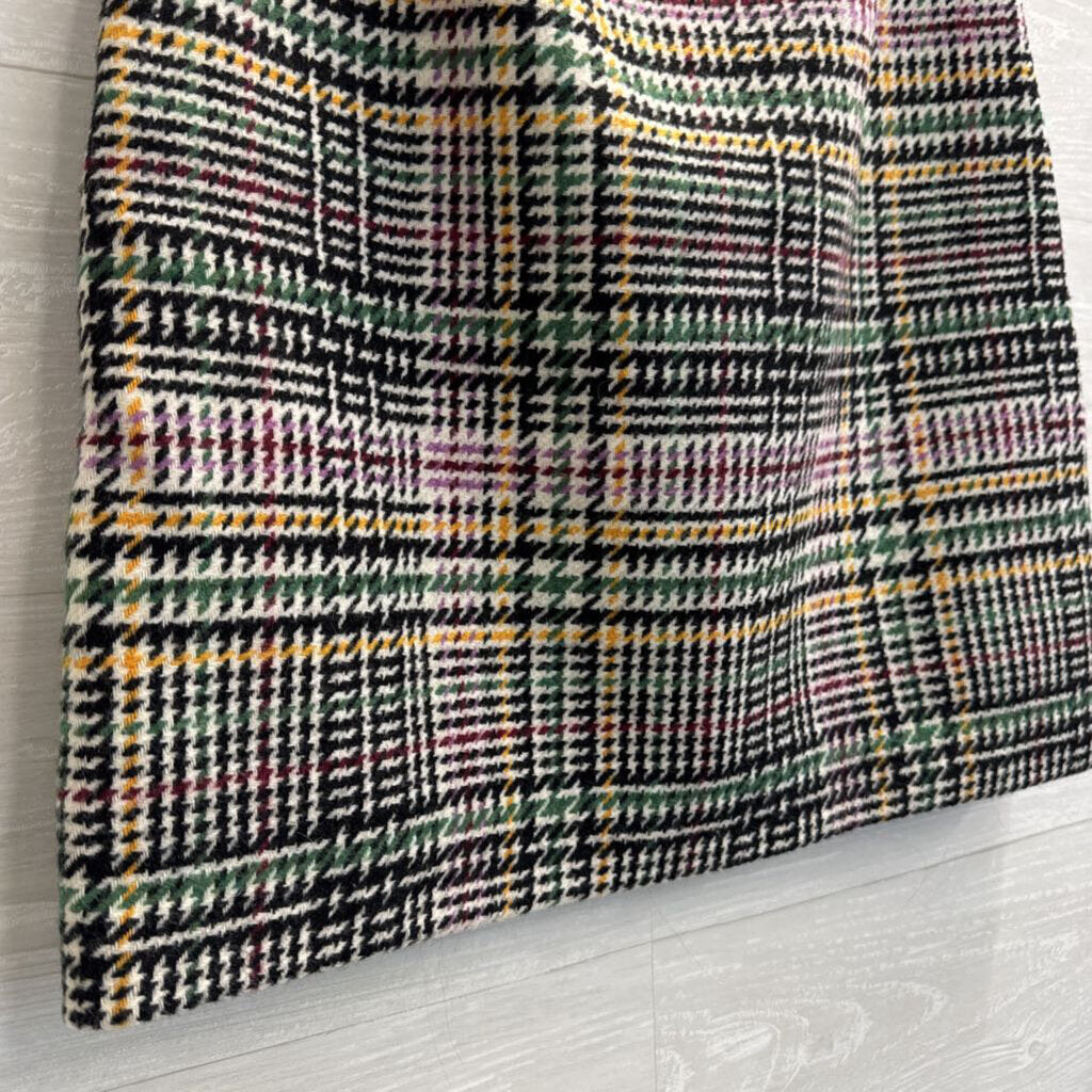 Loft Black/ Multi Houndstooth Print Skirt 0