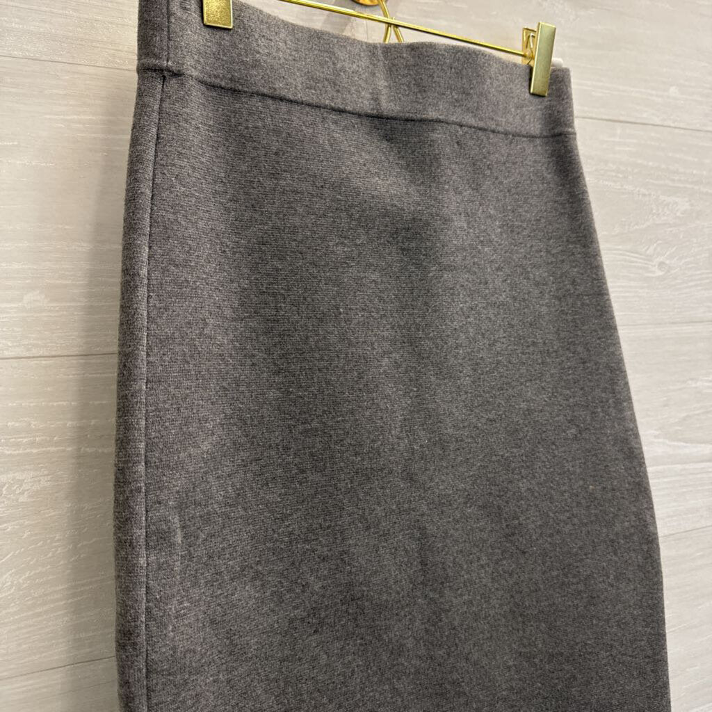 Milly Grey Knit Fitted Midi Skirt Small