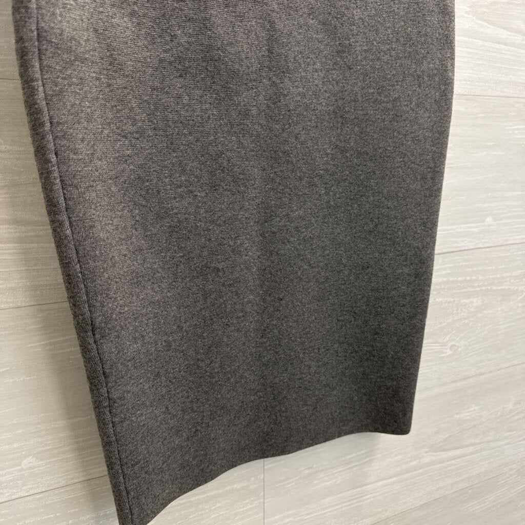 Milly Grey Knit Fitted Midi Skirt Small