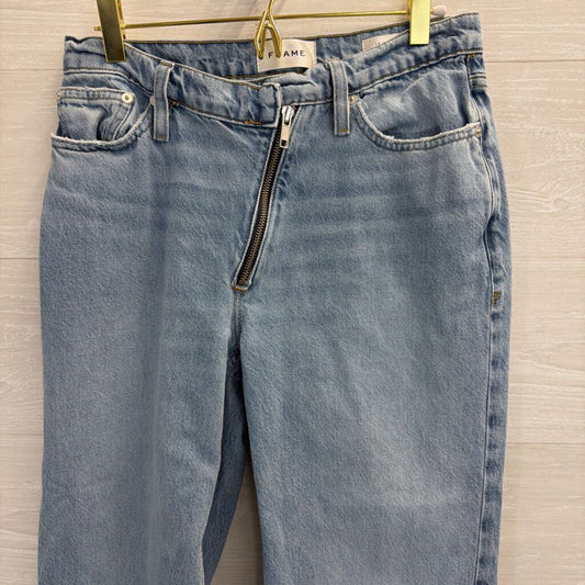 Frame Light Wash Cropped Wide Leg Jeans 26