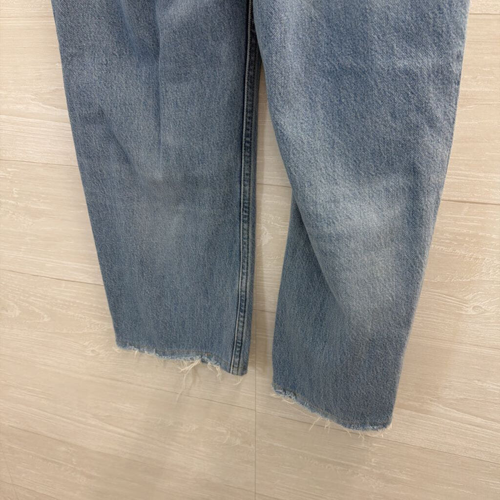 Frame Light Wash Cropped Wide Leg Jeans 26