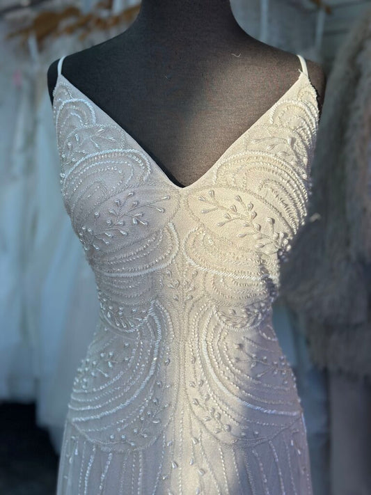 Adrianna Papell Pearl and Beaded Wedding Dress 14