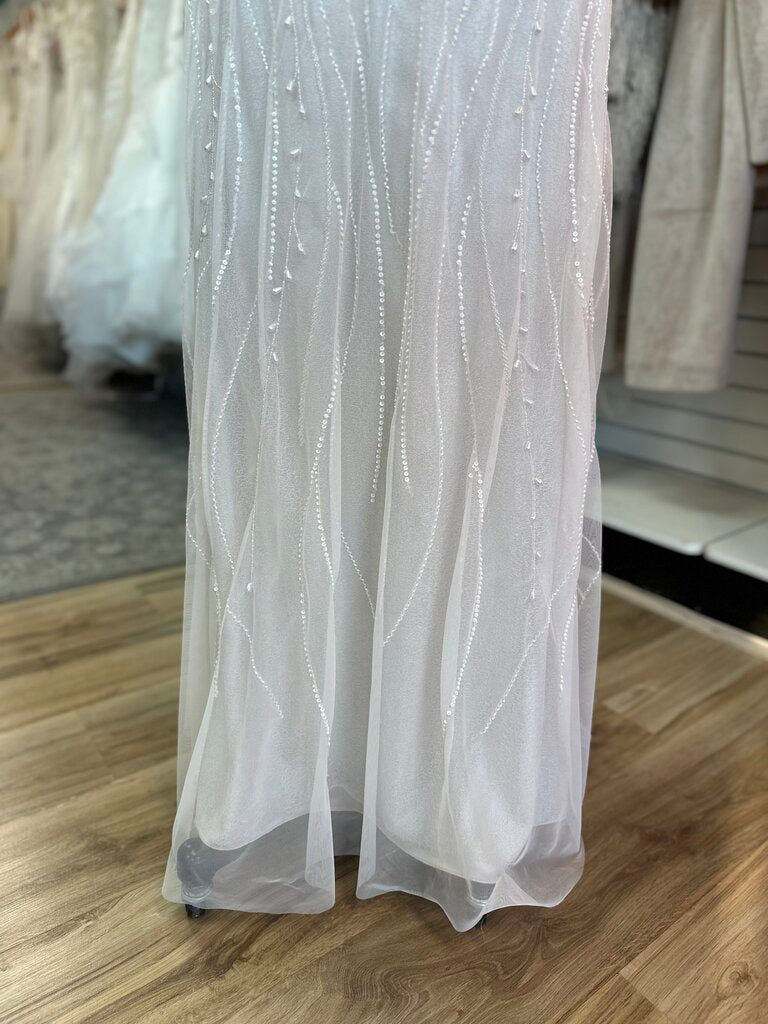 Adrianna Papell Pearl and Beaded Wedding Dress 14