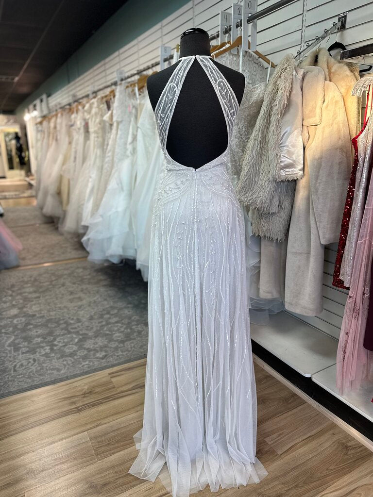 Adrianna Papell Pearl and Beaded Wedding Dress 14