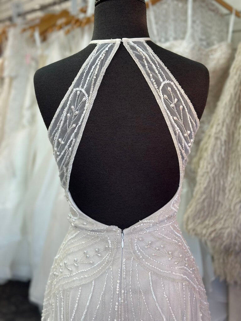 Adrianna Papell Pearl and Beaded Wedding Dress 14