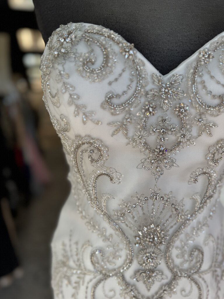 Casablanca Strapless Beaded Mermaid Wedding Dress 8