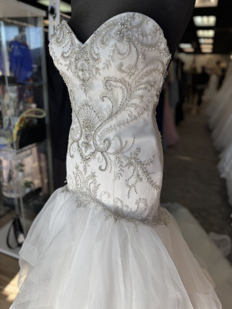 Casablanca Strapless Beaded Mermaid Wedding Dress 8