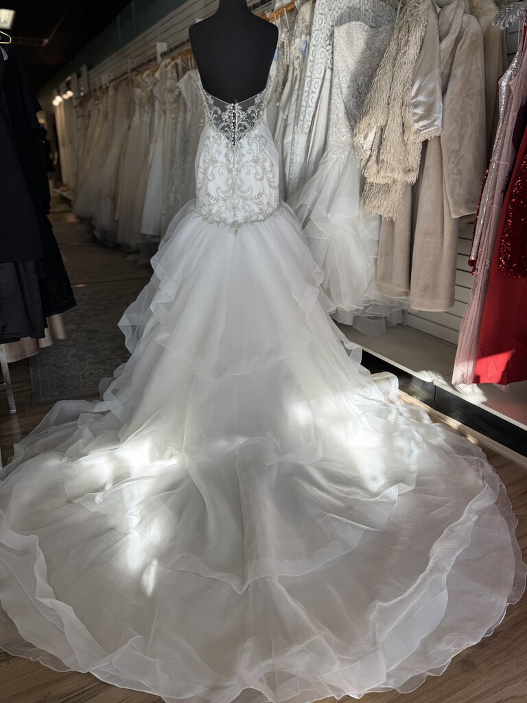 Casablanca Strapless Beaded Mermaid Wedding Dress 8