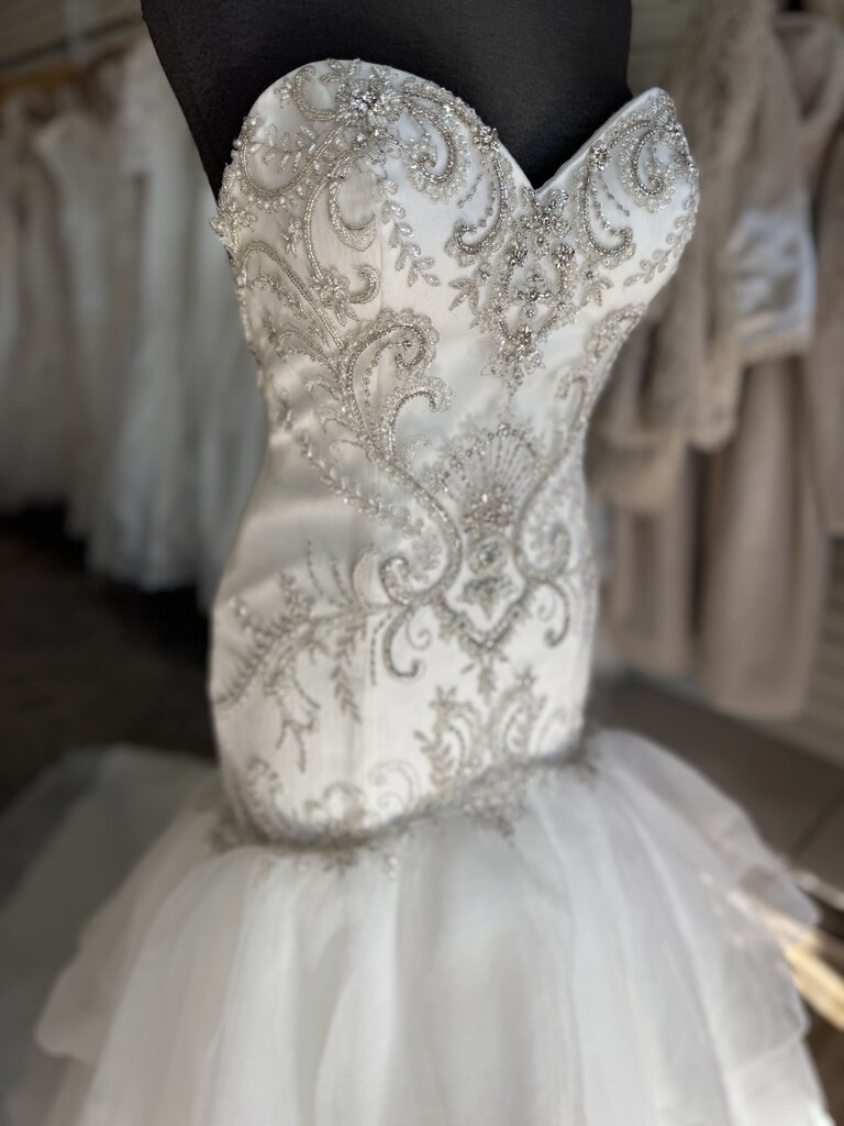 Casablanca Strapless Beaded Mermaid Wedding Dress 8