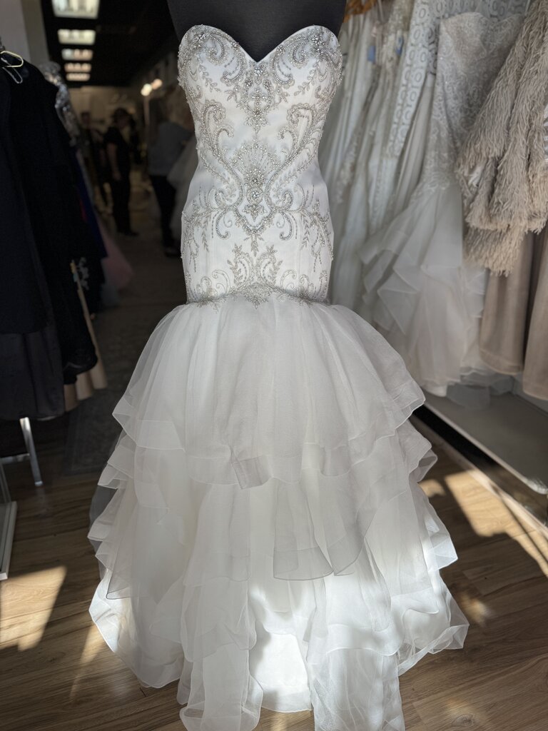 Casablanca Strapless Beaded Mermaid Wedding Dress 8
