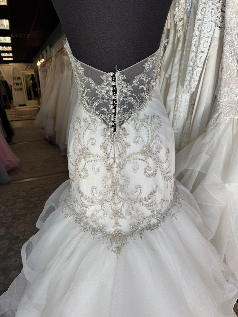 Casablanca Strapless Beaded Mermaid Wedding Dress 8