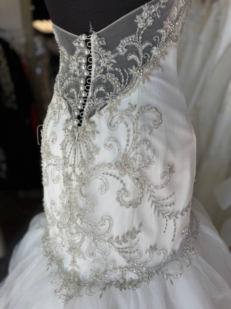 Casablanca Strapless Beaded Mermaid Wedding Dress 8