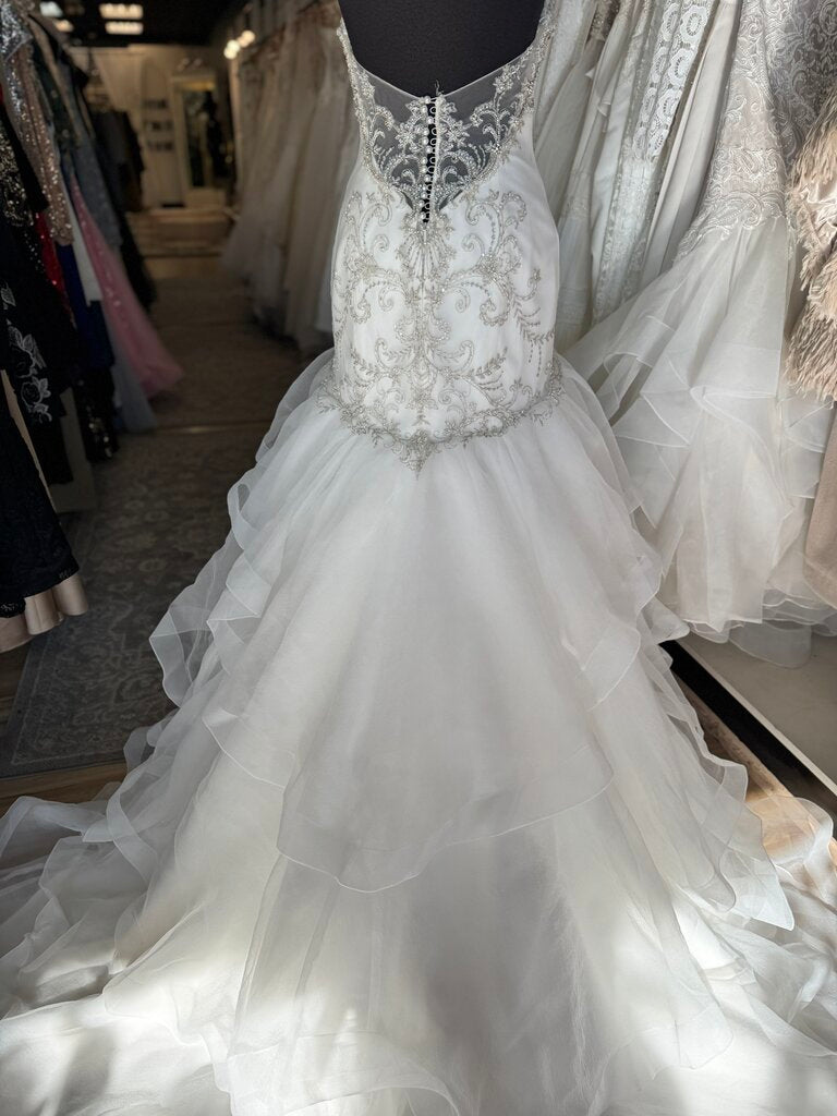 Casablanca Strapless Beaded Mermaid Wedding Dress 8
