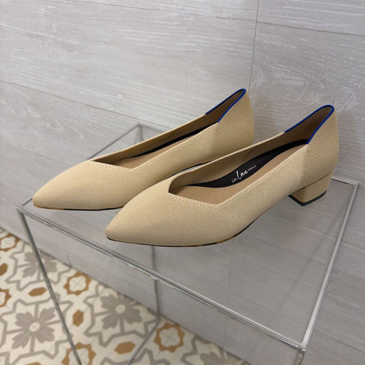 Rothy's Beige The High Point Block Heel Shoes 10.5