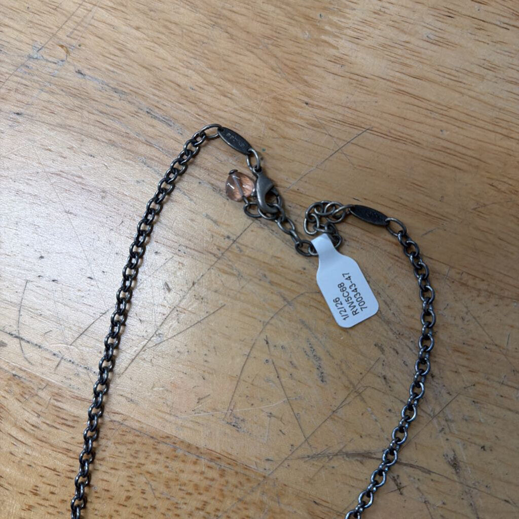 Sabika Black/ Silver Rhinestone Heart Necklace