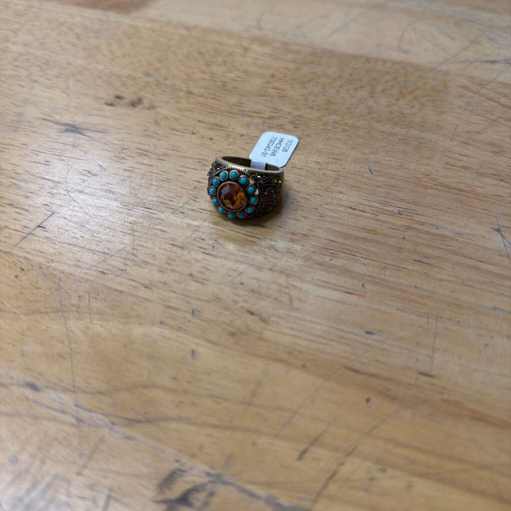 Gold/ Multi Stone Statement Ring