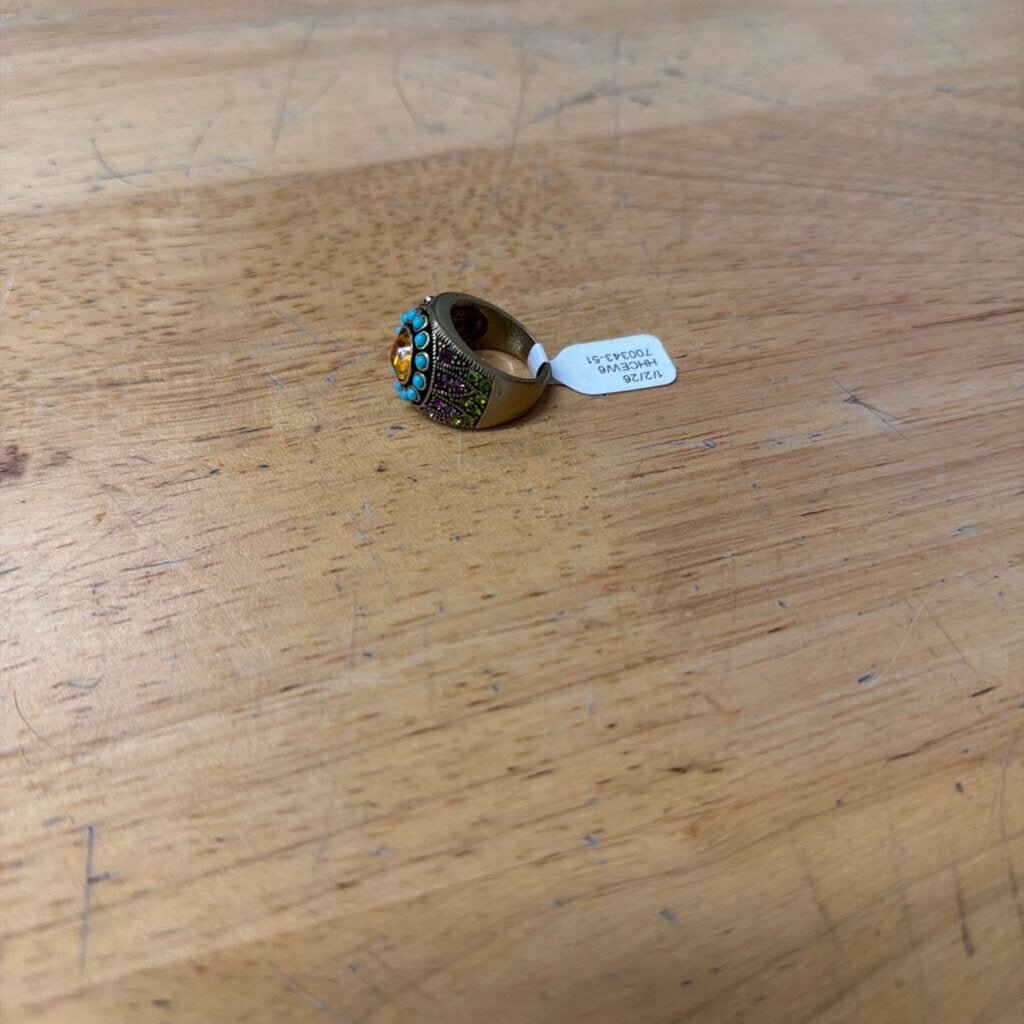 Gold/ Multi Stone Statement Ring
