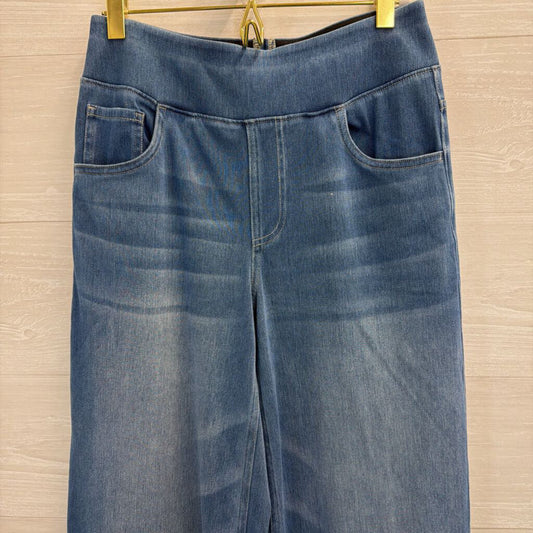 Halara Medium Wash Stretchy Wide Leg Denim Pull On Pants Small