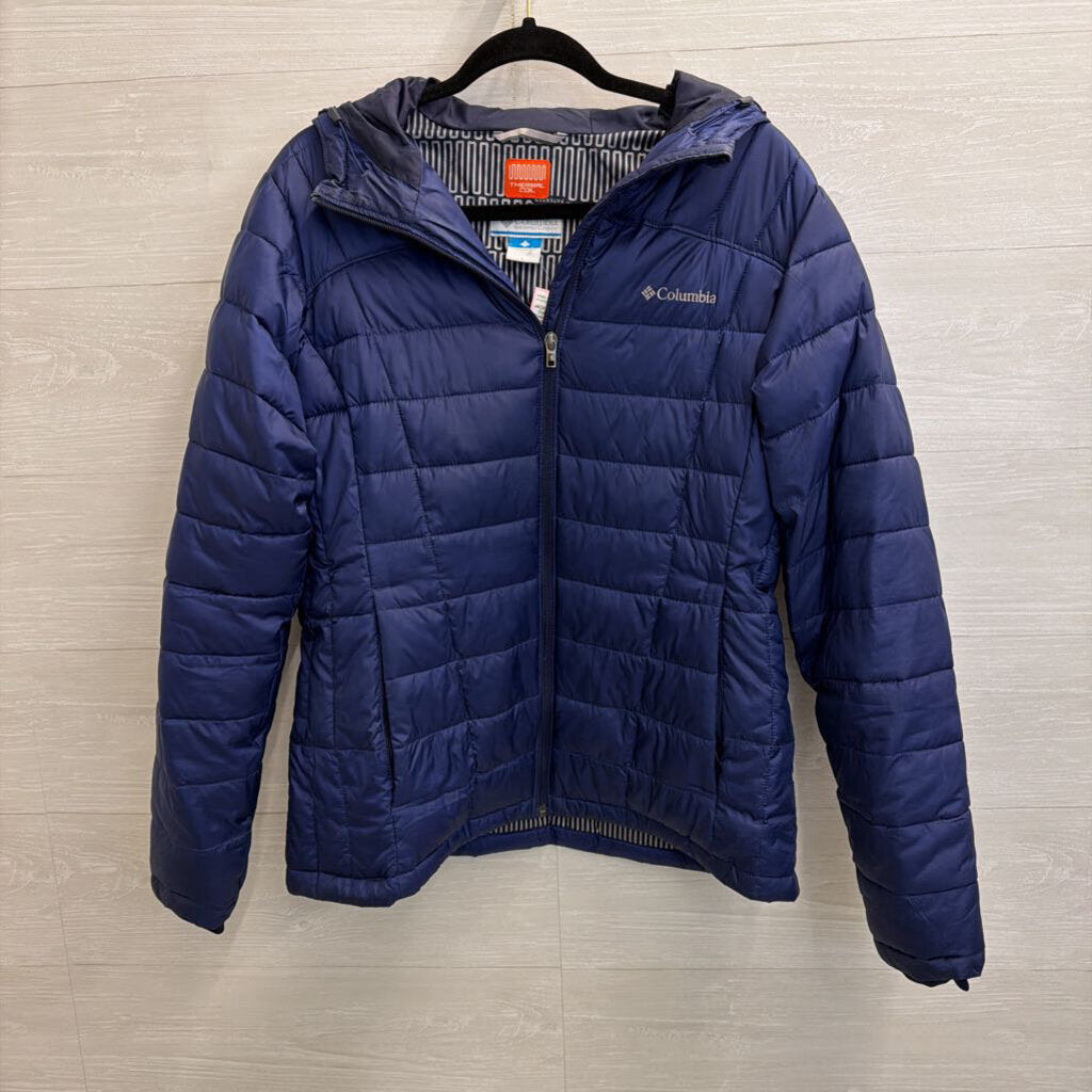 Columbia Blue Voodoo Falls 590 TurboDown Hooded Jacket Large