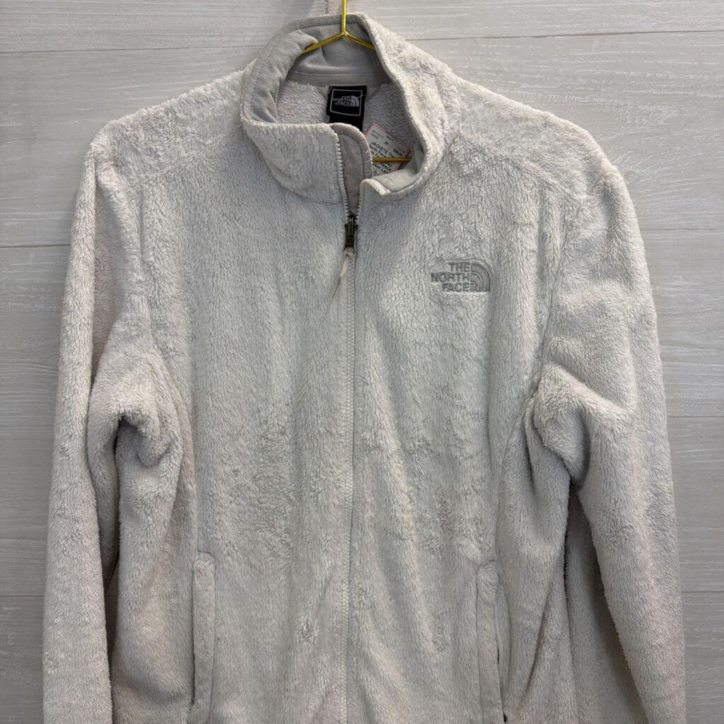 The North Face Grey Fuzzy Soft Fleece Zip Up Jacket Large