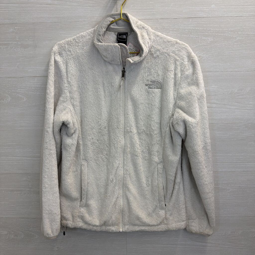 The North Face Grey Fuzzy Soft Fleece Zip Up Jacket Large
