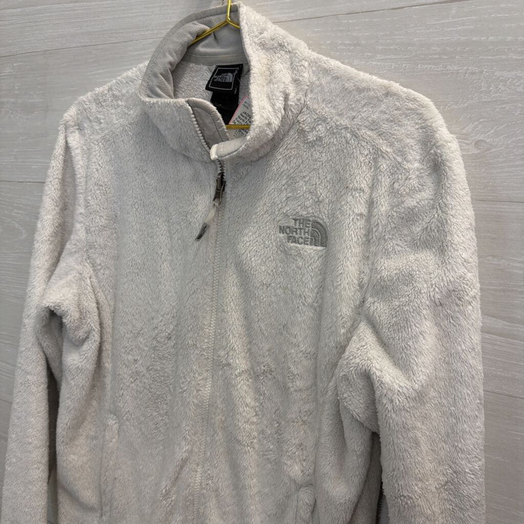 The North Face Grey Fuzzy Soft Fleece Zip Up Jacket Large