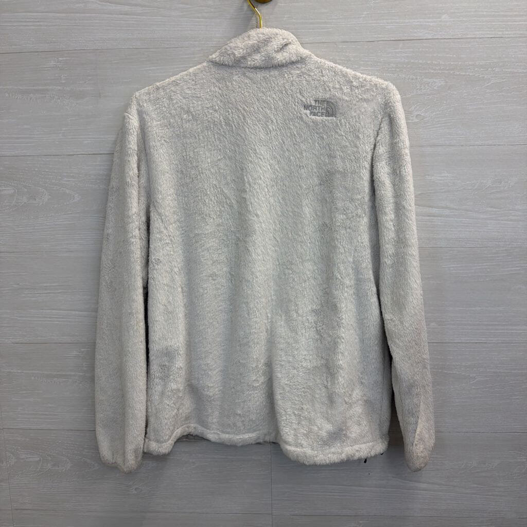The North Face Grey Fuzzy Soft Fleece Zip Up Jacket Large