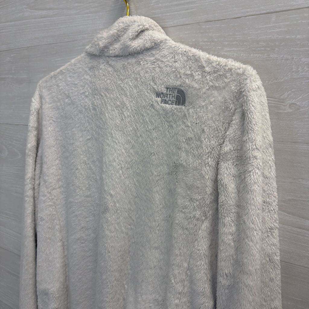 The North Face Grey Fuzzy Soft Fleece Zip Up Jacket Large